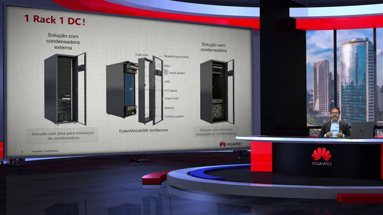 Webinar sobre data center modular em rack da Huawei