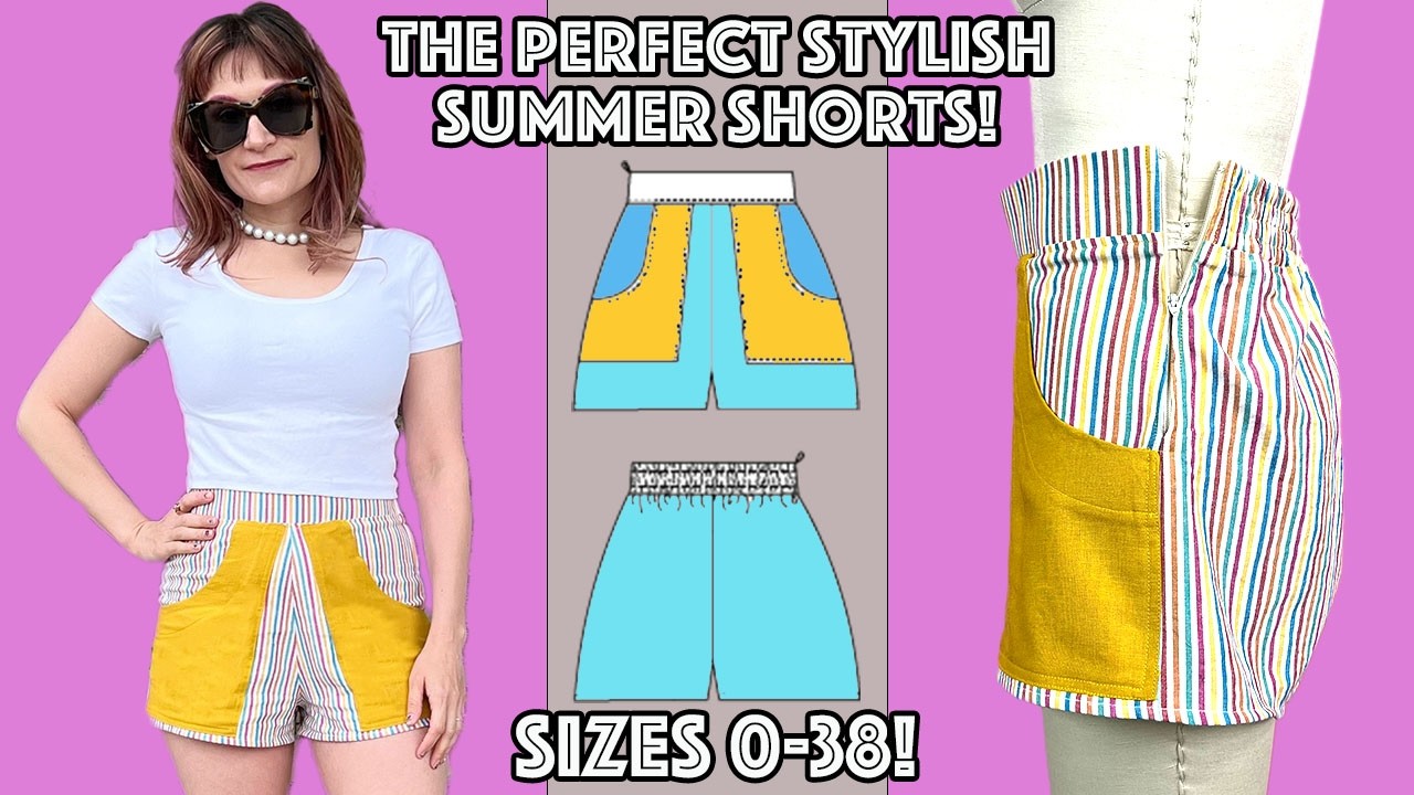 The Perfect DIY Half Elastic Waistband Shorts With Pockets And Sewing Pattern!