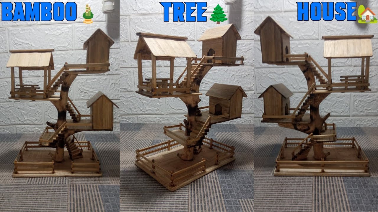 How To Make Tree🌲 House🏠 At Home By Using Bamboo🎍|| Creative Idea With Bamboo🎍.