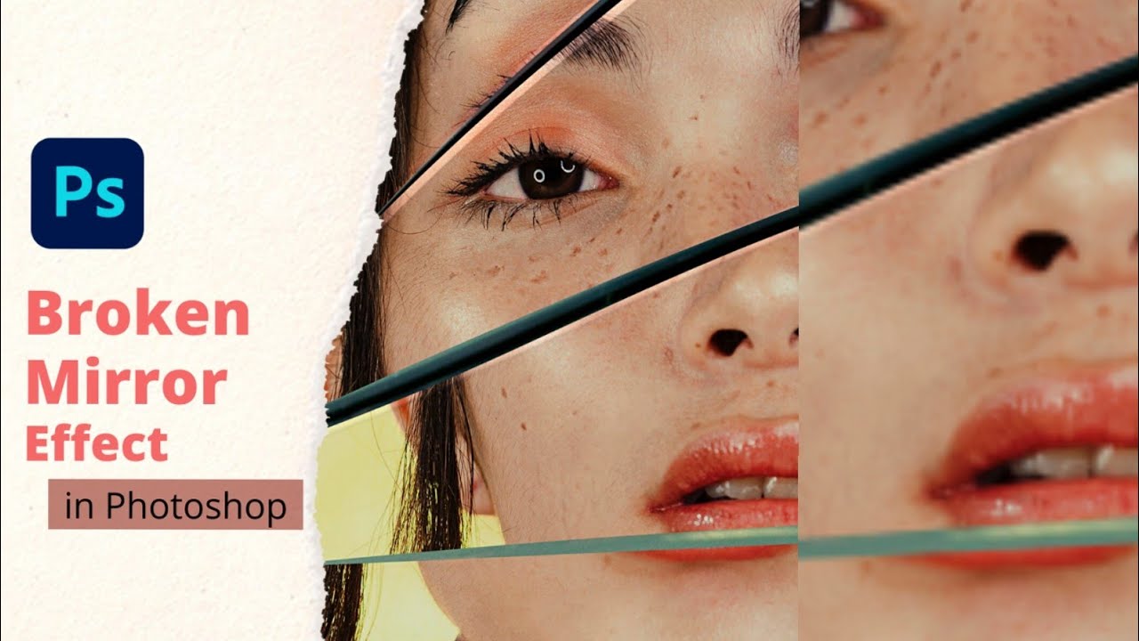 Broken Mirror effect in  Photoshop...step details 👇