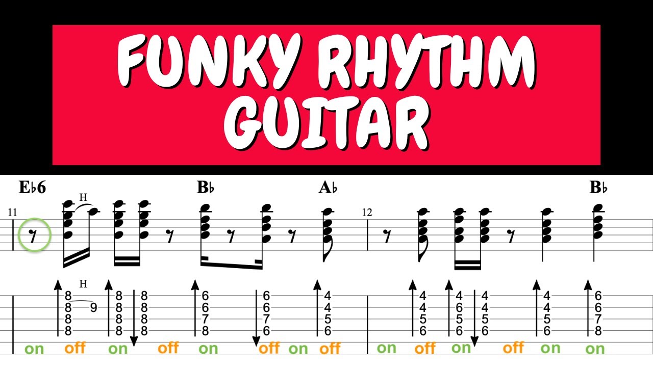 Give it Up | Funky Rhythm Guitar | KC & the Sunshine Band | Lesson | with TAB