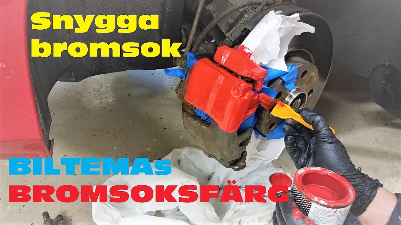 Målar bromsoken på vår Passat med Biltemas bromsoksfärg