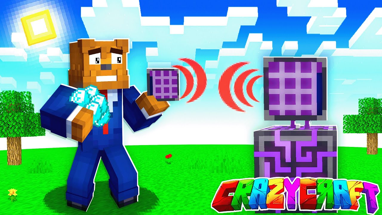 Creating A WIRELESS PC In Minecraft Crazy Craft