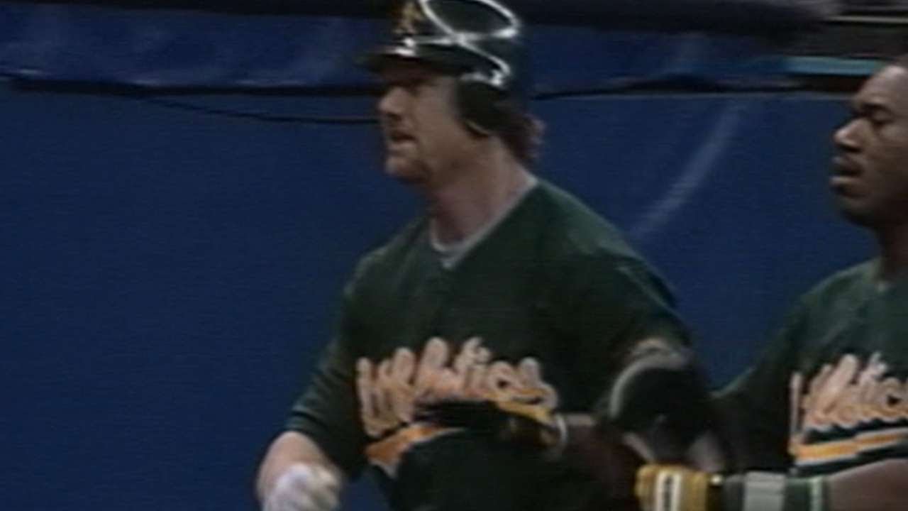 Mark McGwire slugs two homers in the 5th inning