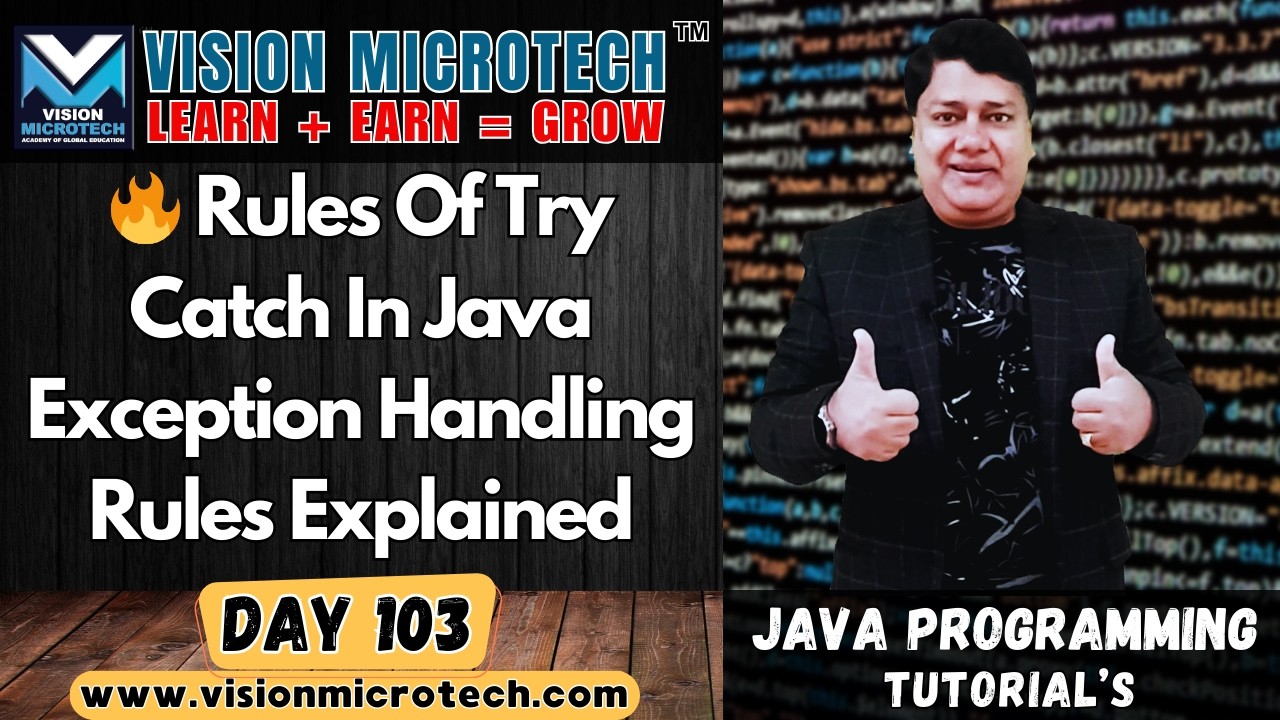 🔥 Rules Of Try Catch In Java | Exception Handling Rules Explained 🚀 ✨