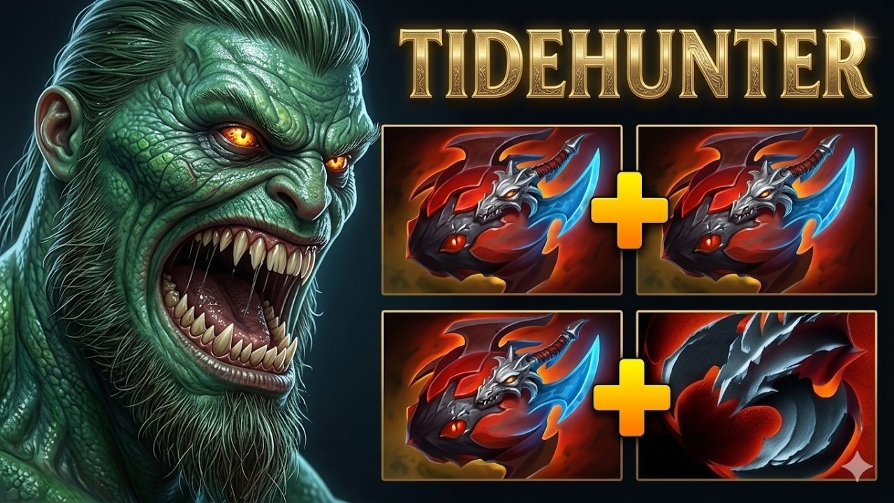 The Most Broken Hero in 7.41c🔥🔥🔥x3 Hearts Tidehunter 23 Kills | Dota 2 Gameplay