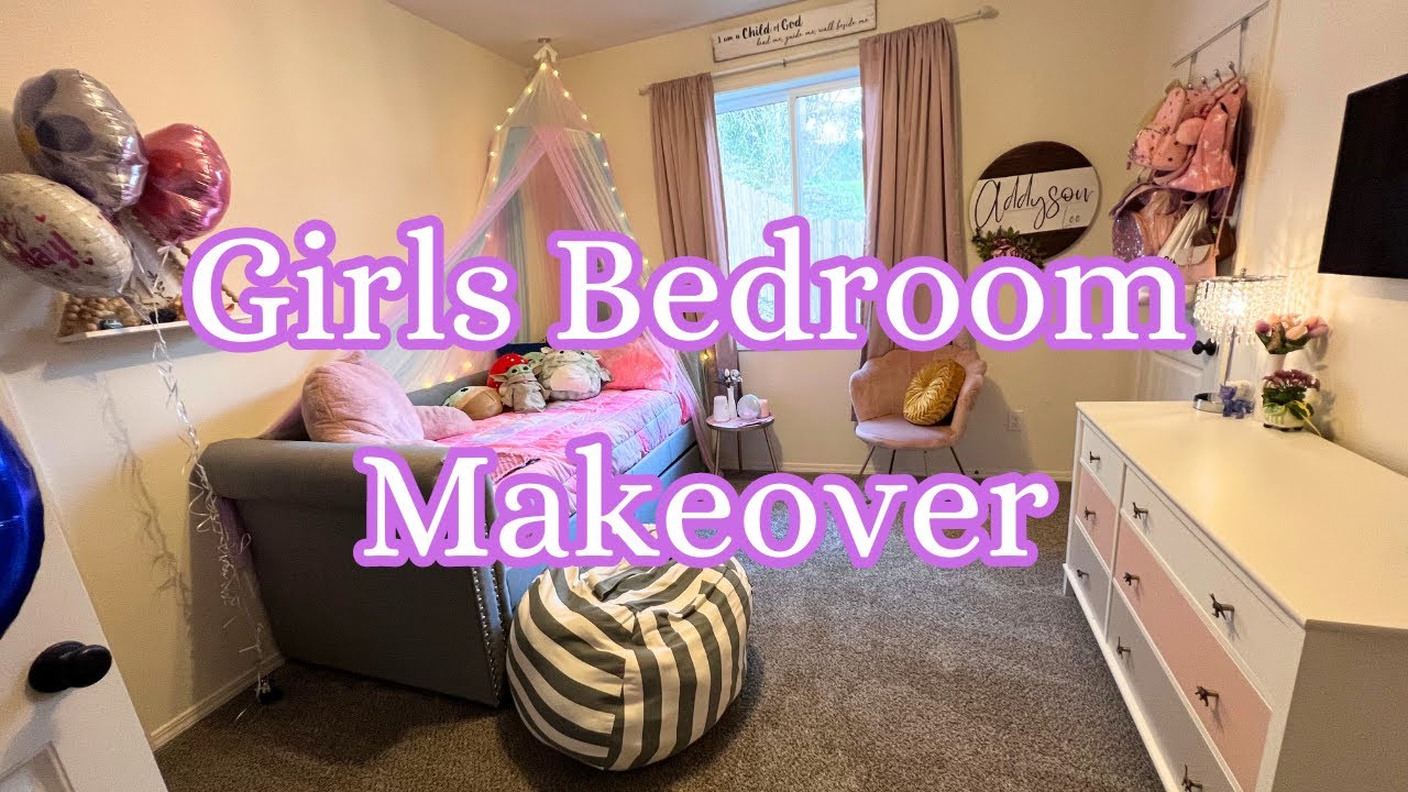 GIRLS BEDROOM MAKEOVER | KIDS BEDROOM REFRESH | MOM MOTIVATIONAL CLEANING