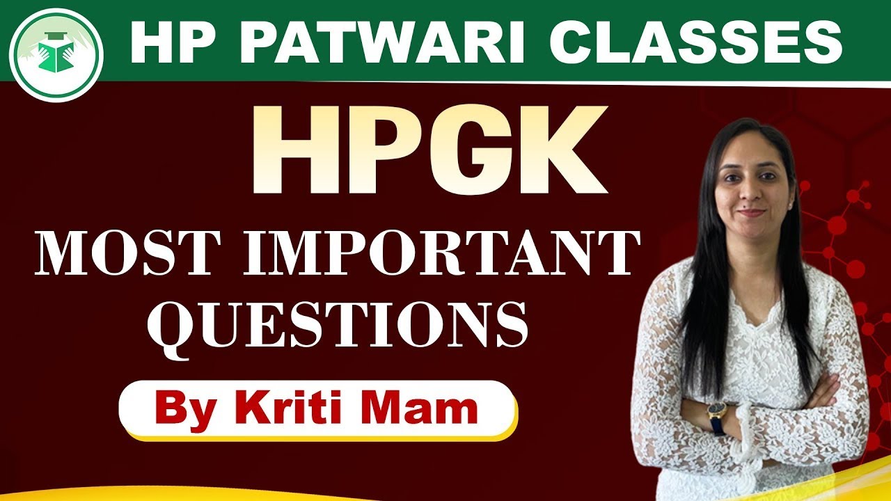 HP Patwari Classes | HPGK | Most Important Questions | By Kriti mam