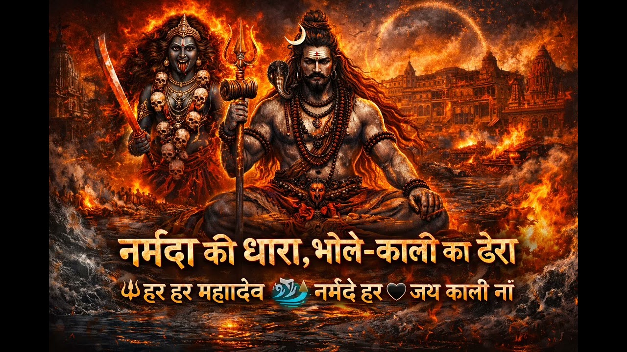 नर्मदा की धारा, भोले–काली का डेरा 🔱 | Shiv Kali Narmada Song | Shmashan Ghat Bhajan#songs #aiart #ai