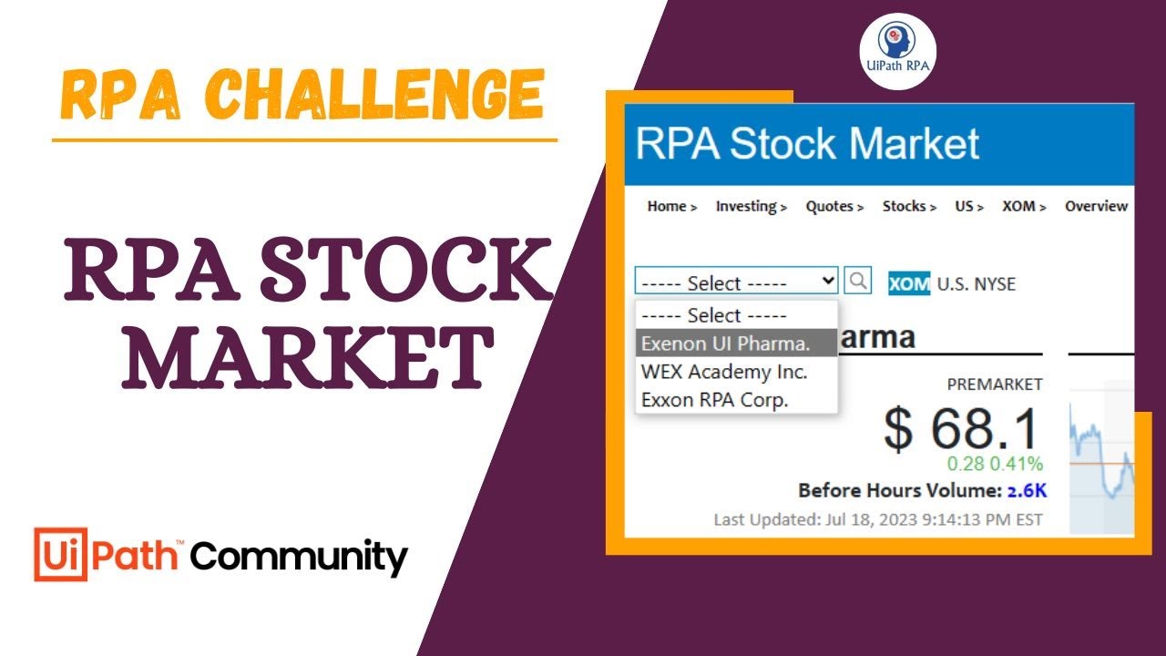 Automate RPA Stock Market in UiPath | RPA Challenge
