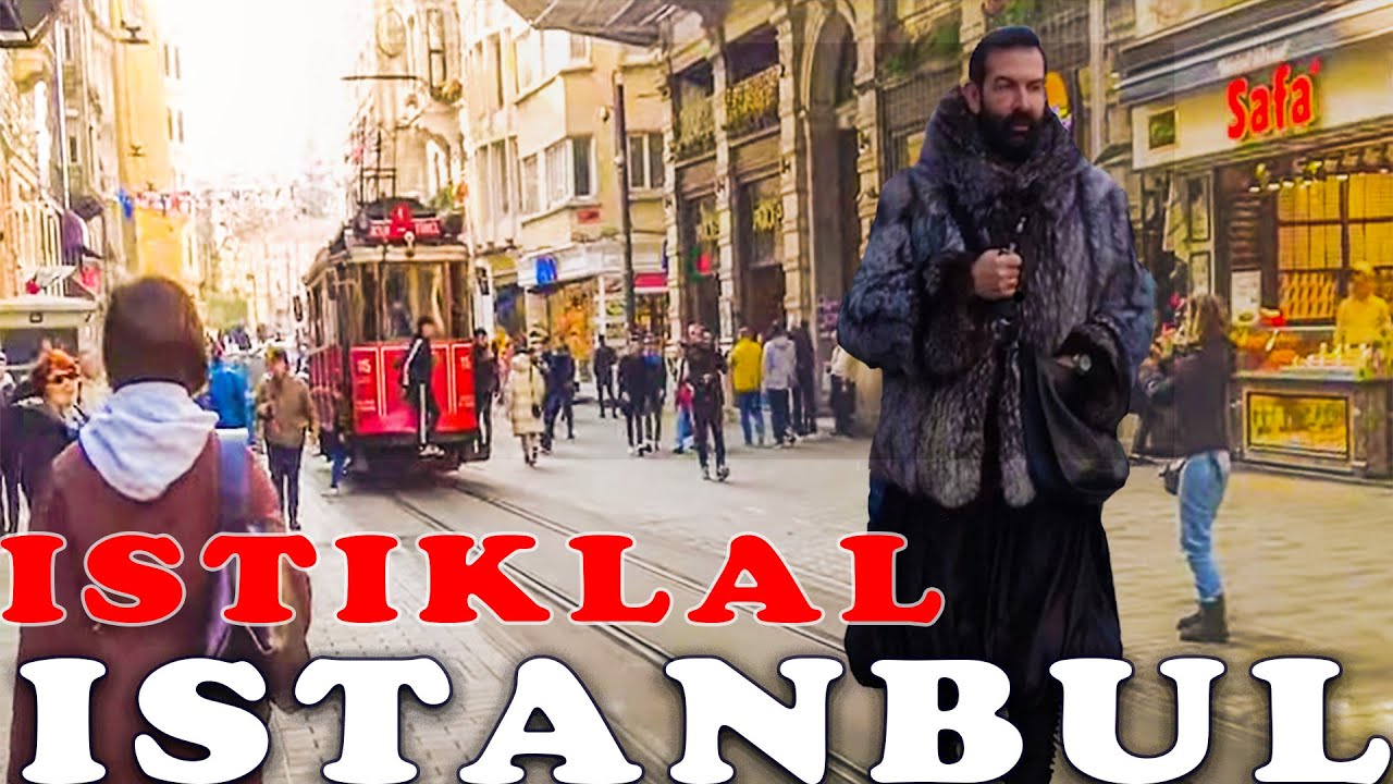 Iconic Istiklal Avenue: A Stroll Through Istanbul's Most Famous Pedestrian Street in 4K