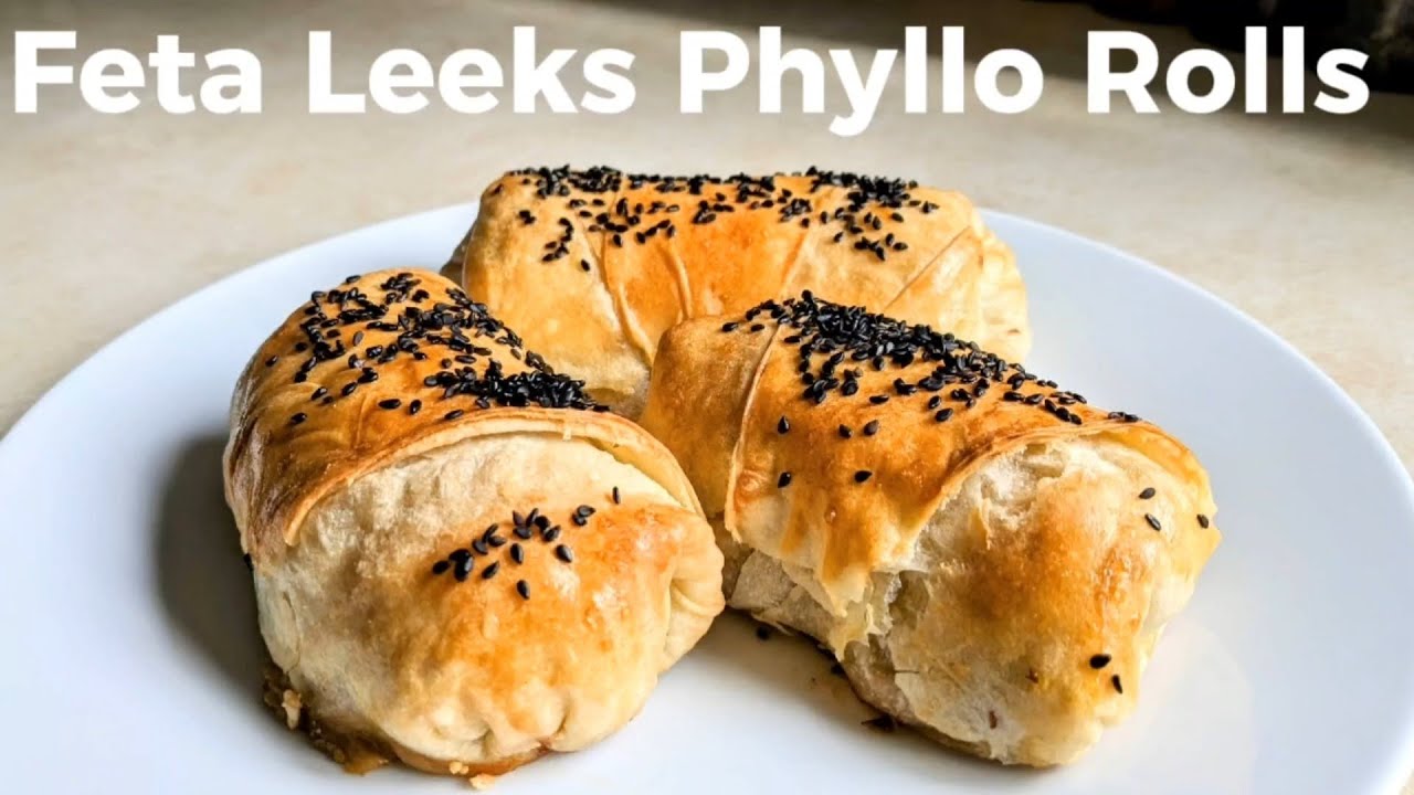 Feta Leeks Phyllo Rolls | Turkish Phyllo Feta Leeks Pastries | Pırasalı B&ouml;rek
