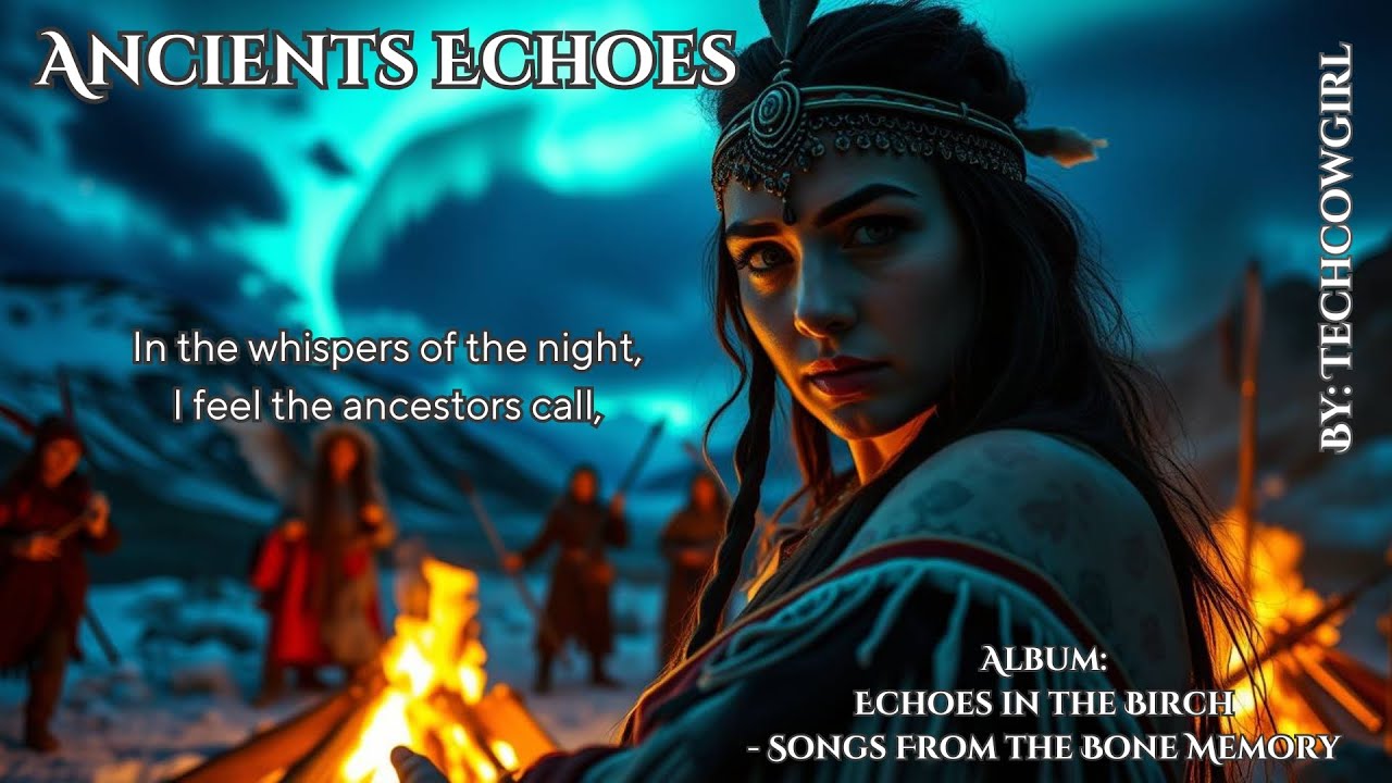 Ancients Echoes - Lyric Video - Shamanic Indigenous Celtic music by Techcowgirl