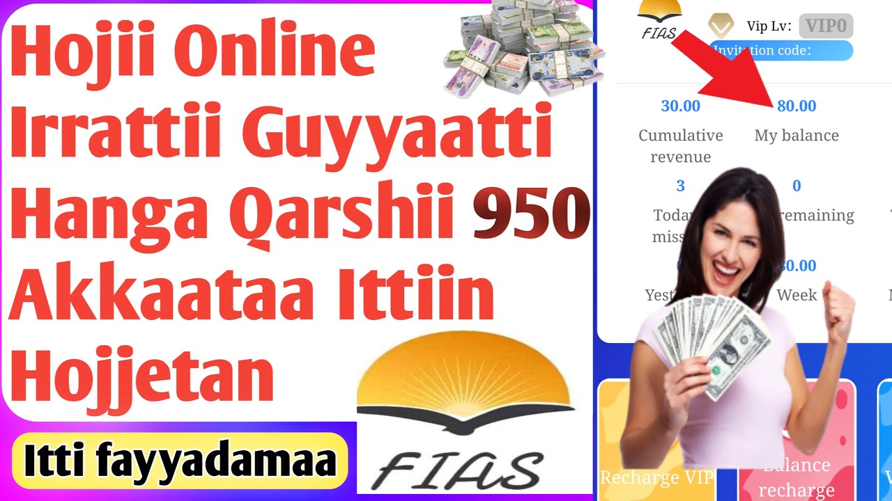 Hojii Online Irrattii Guyyaa Tokkotti Hanga Qarshii 950 Akkaataa Ittin Hojjetan | Online Business |