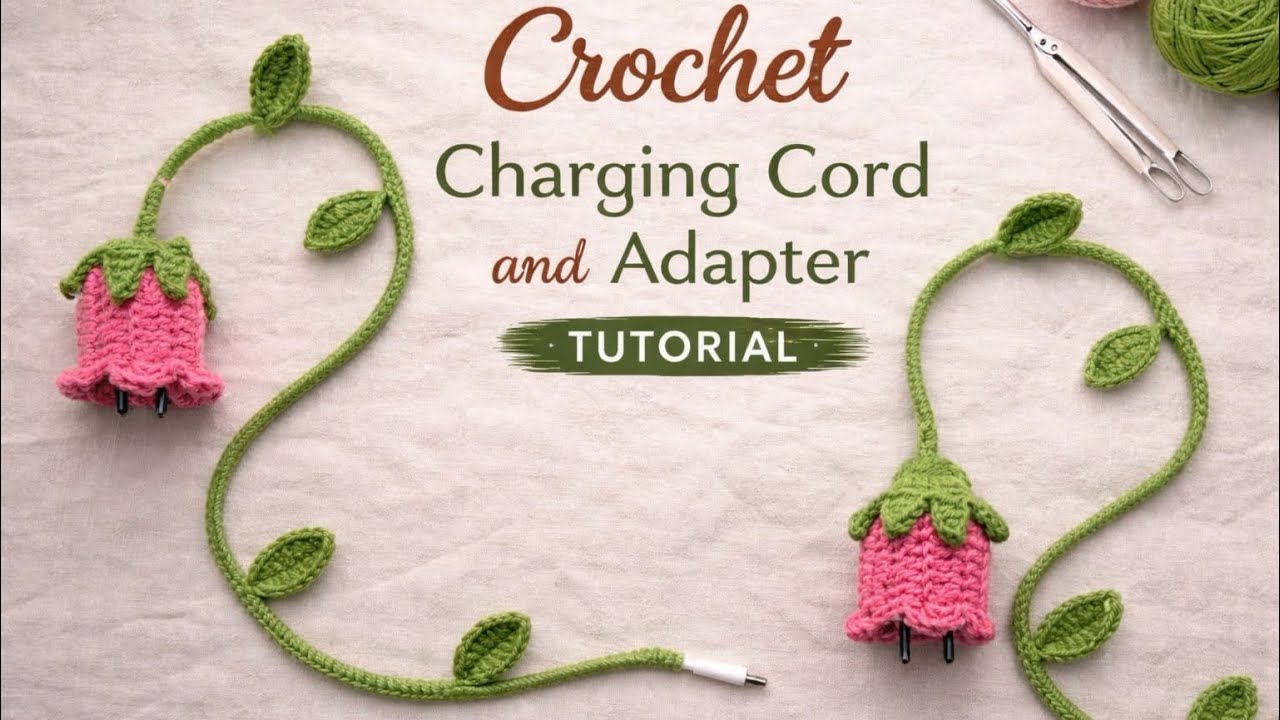Crochet  charging cord and adapter cover tutorial 🩷✨Pinterest coded🌷