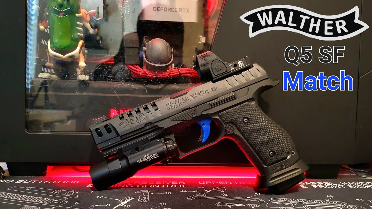 Steel Frame Striker fire king 👑 | Walther Q5 Match SF Pro Review 4k - Trijicon SRO - X300UB - C&H