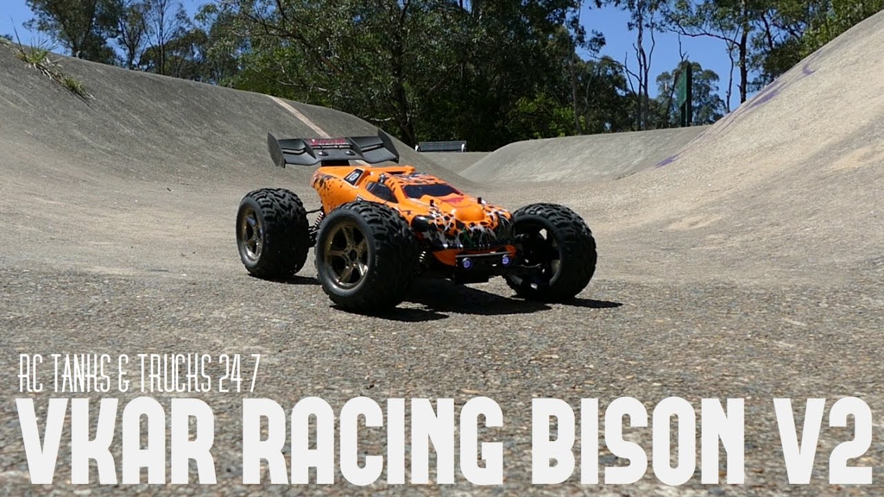 VKAR RACING BISON V2 Brushless Powerhouse - Bash/Flying Session - MASSIVE AIR!