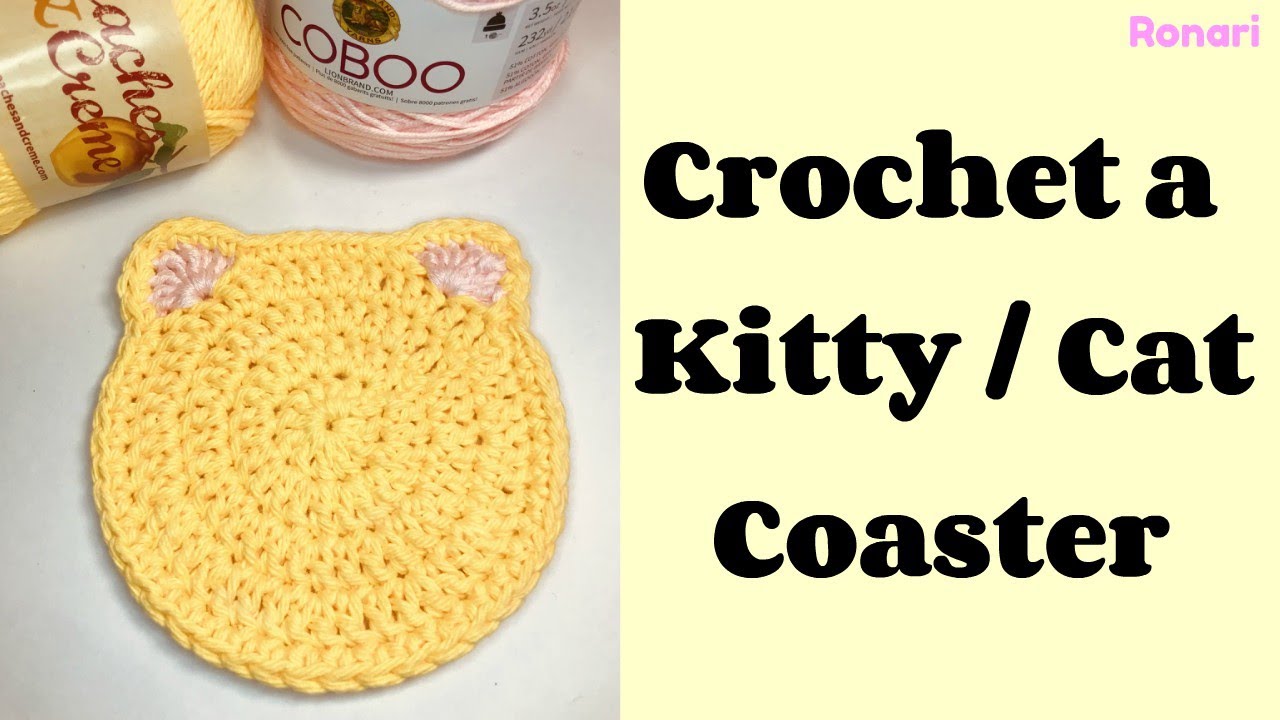 How to Crochet a Kitty / Cat Coaster