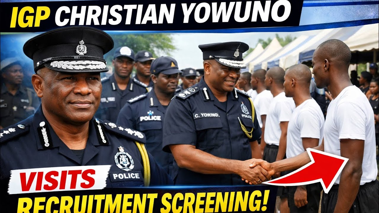 IGP Christian Tetteh Yohuno visited police recruitment centres in Accra