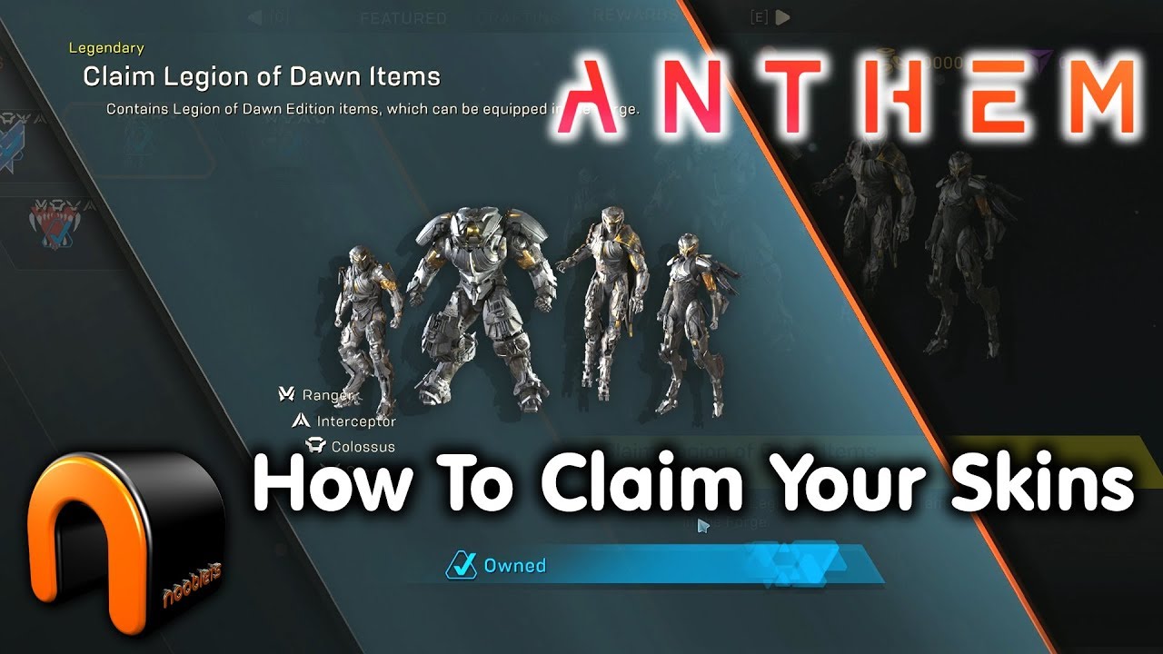 ANTHEM How To Claim Legion Of The Dawn Skins