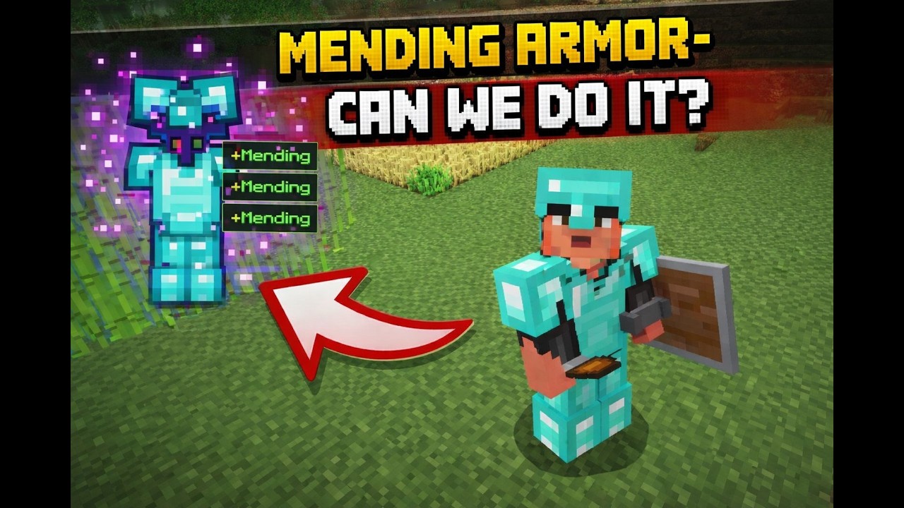 Minecraft Survival Ep 5: Mending Armor and Trading