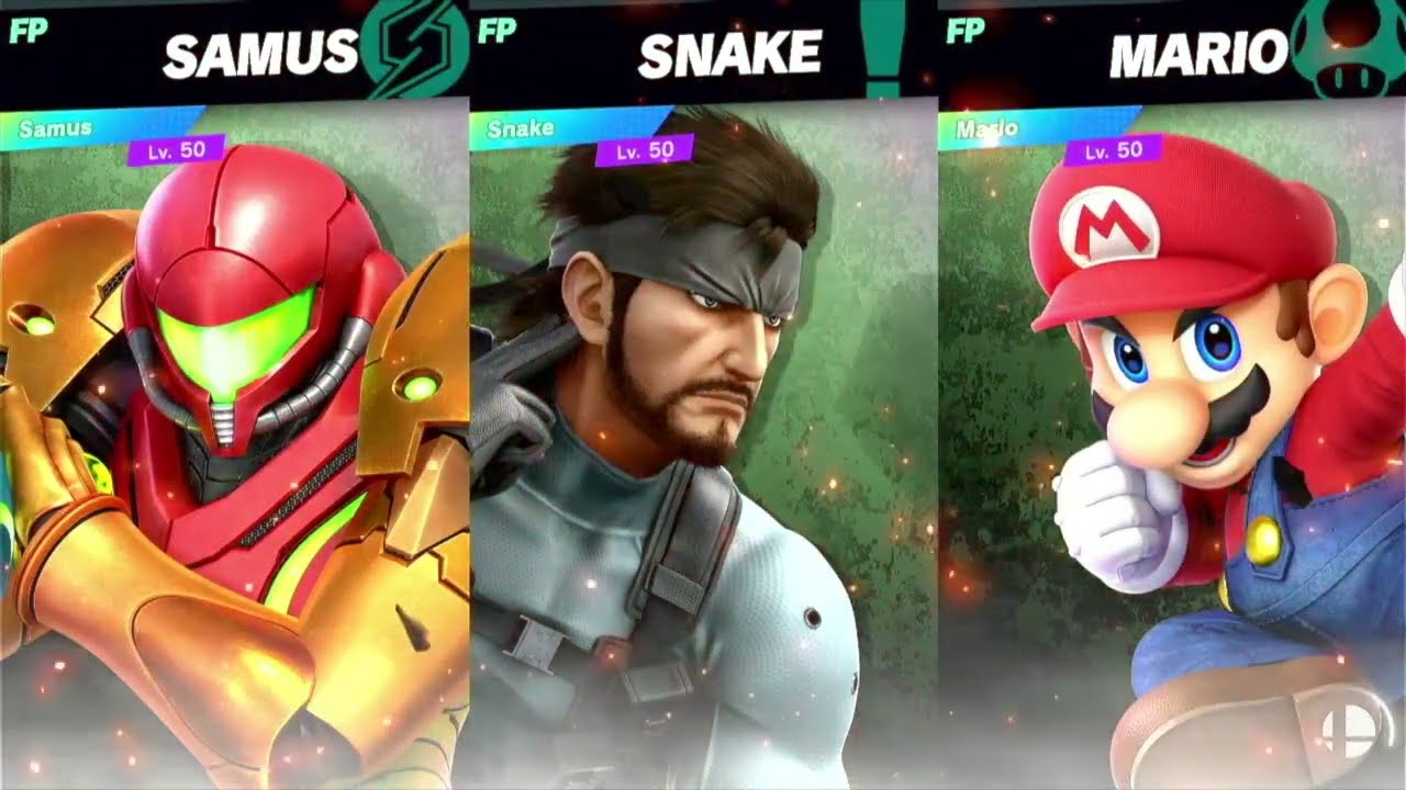 Super Smash Bros Ultimate Amiibo Fights 11pm Poll Samus vs Snake vs Mario