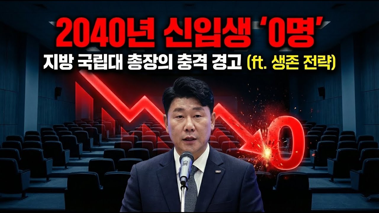“2040년 신입생 0명 시대” 지방 국립대 총장의 충격 경고와 생존 전략