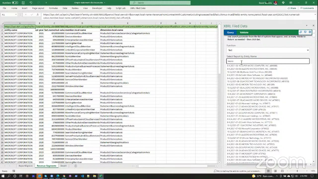 XBRL API Update