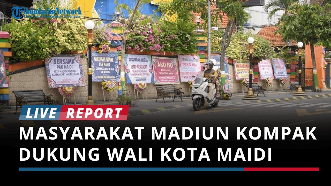 Masyarakat Madiun Beri Dukungan Berupa Karangan Bunga untuk Wali Kota Nonaktif Maidi Usai Diciduk