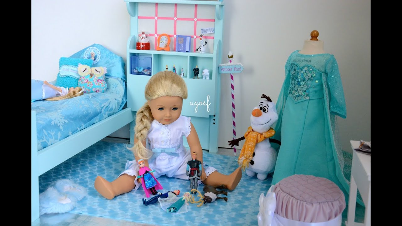 American Girl Doll Disney Frozen Elsa's Bedroom!