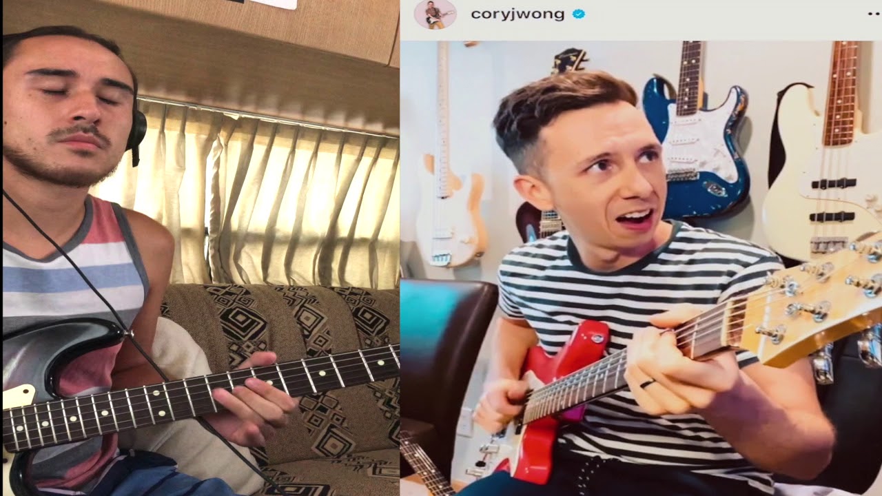Zach Short plays over a Cory Wong instagram video