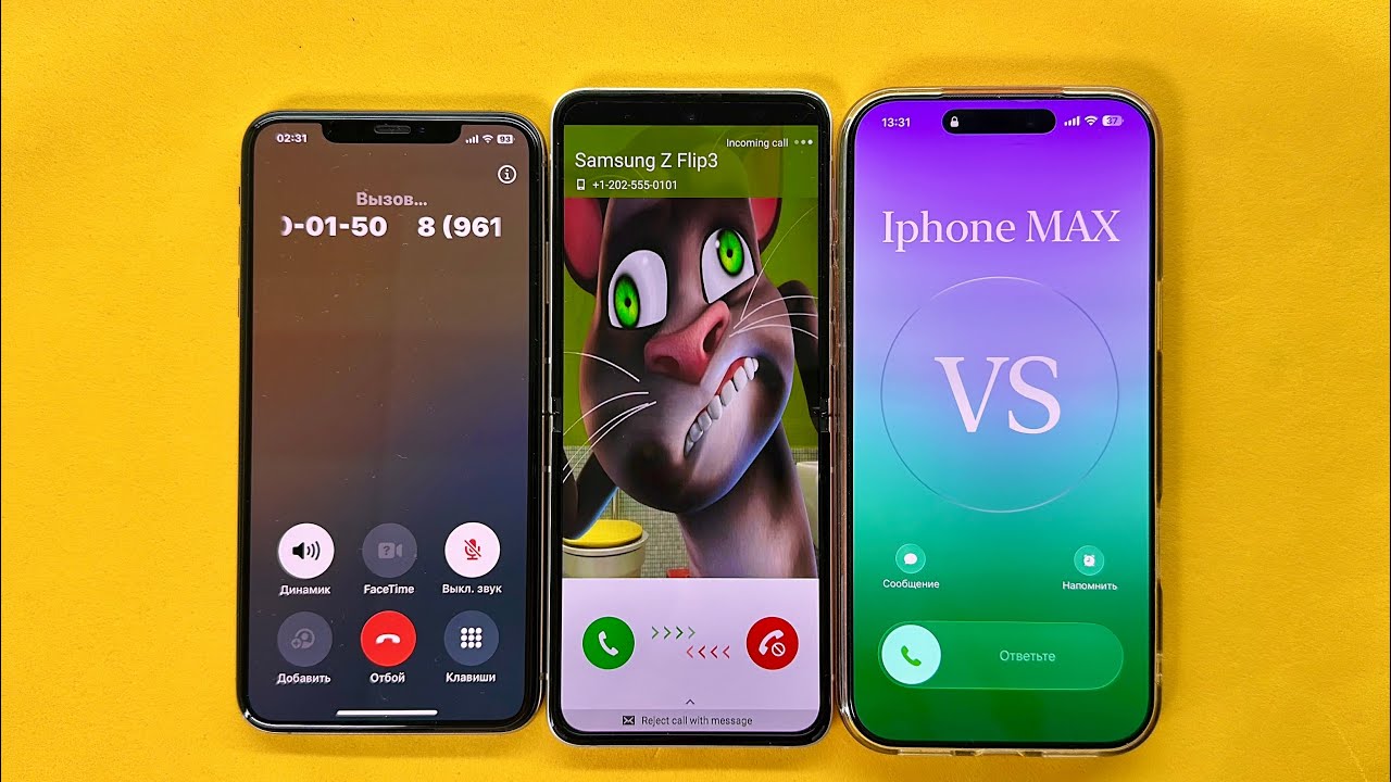 Three incoming Call iPhone xs vs Samsung Z Flip, iPhone 17 pro max, baby phone