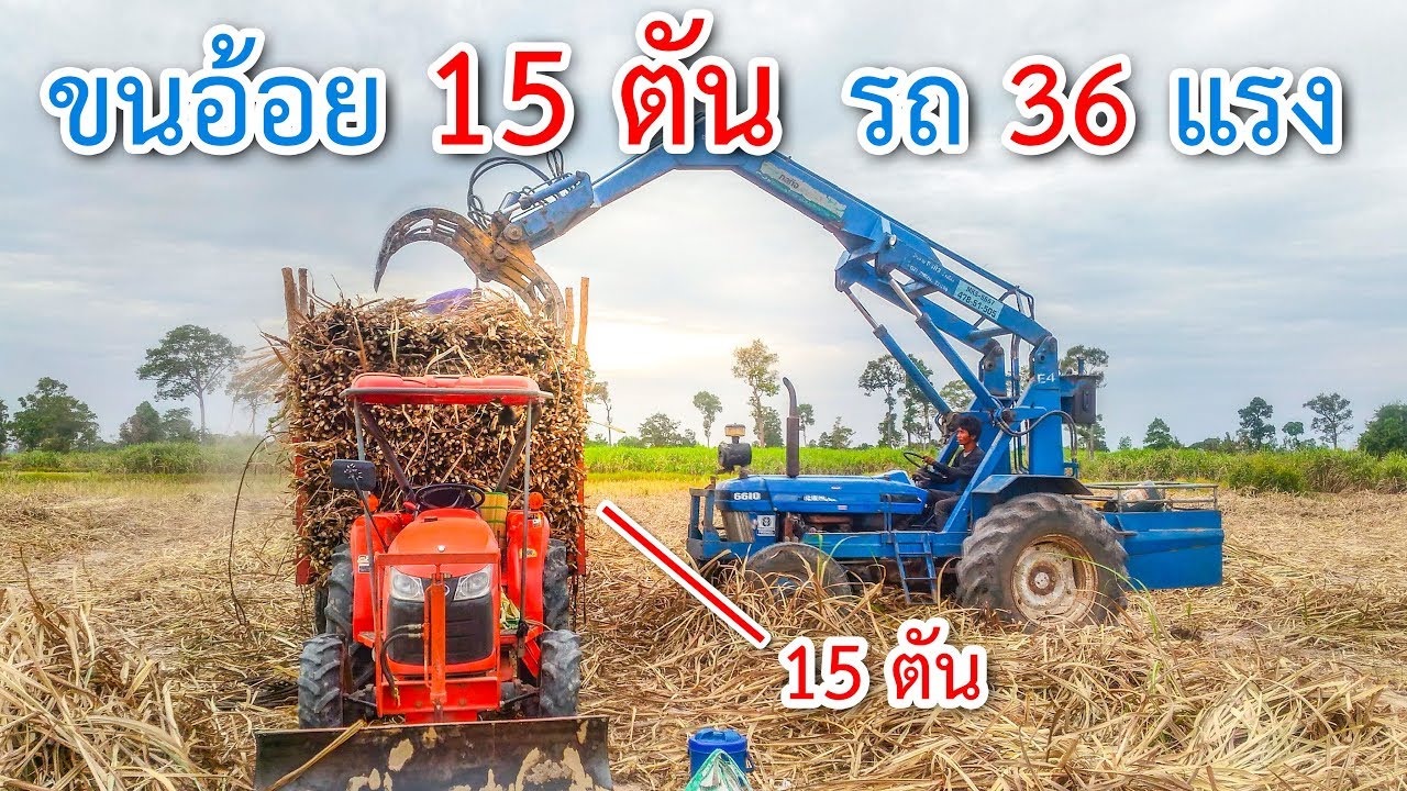 วิธีขนอ้อย 15 ตัน ด้วยรถ 36 แรงม้า - Worawut Studioᴴᴰ