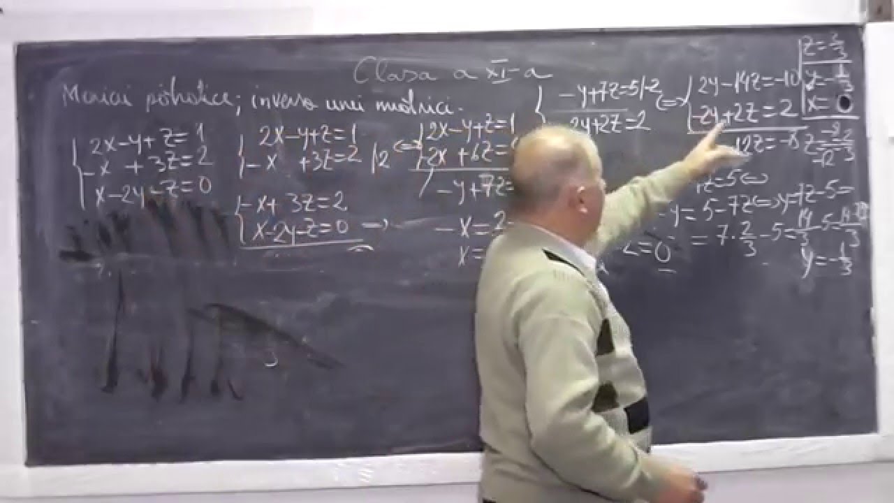 Lectia 764 - Matrice patratice Sisteme liniare rezolvate ca ecuatii matriceale - Tema Clasa 11