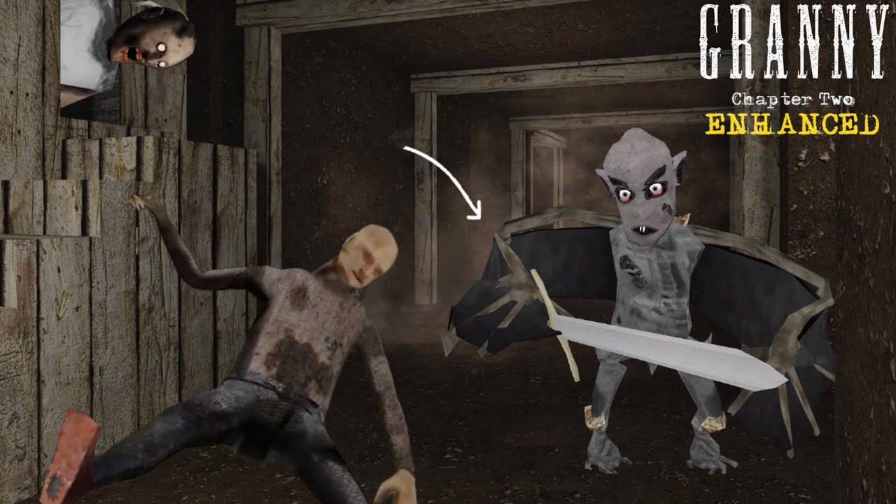 Nosferatu bat uses Sword with Granny in Granny 2 Enhanced New Update