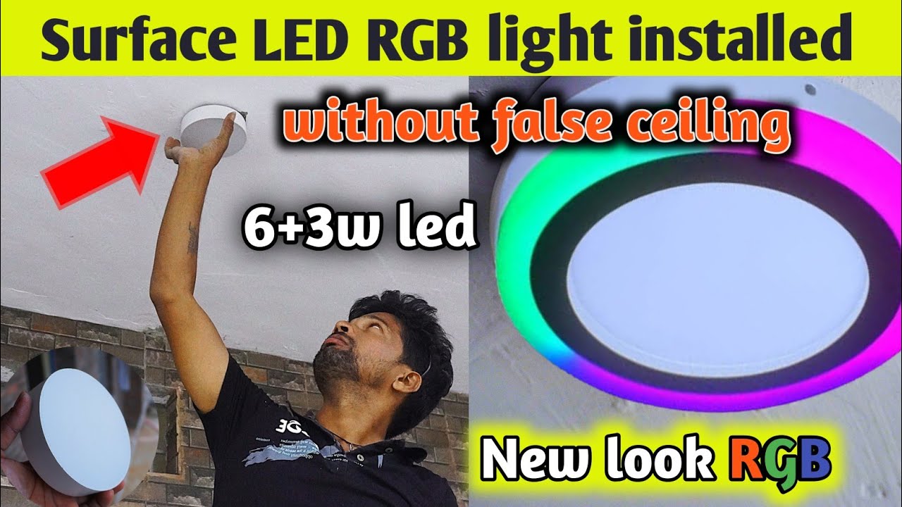 Led light installation without false Ceiling | How To Led Surface panel light fitting | 6+3w led