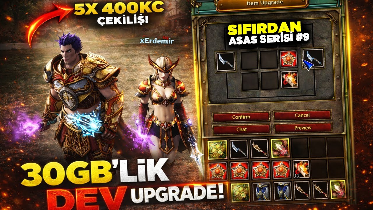 30GBLİK DEV UPGRADE! I 5X 400KC ÇEKİLİŞ! I SIFIRDAN ASAS SERİSİ #9 I Knight Online