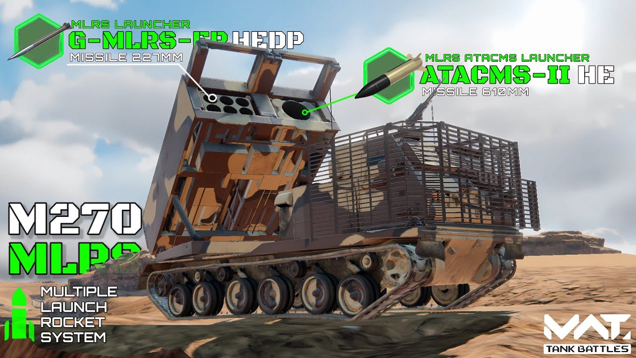 M270 MLRS With ATACMS Block-II HE  and G-MLRS-ER Ammunition Gameplay! | MWT Tank Battles