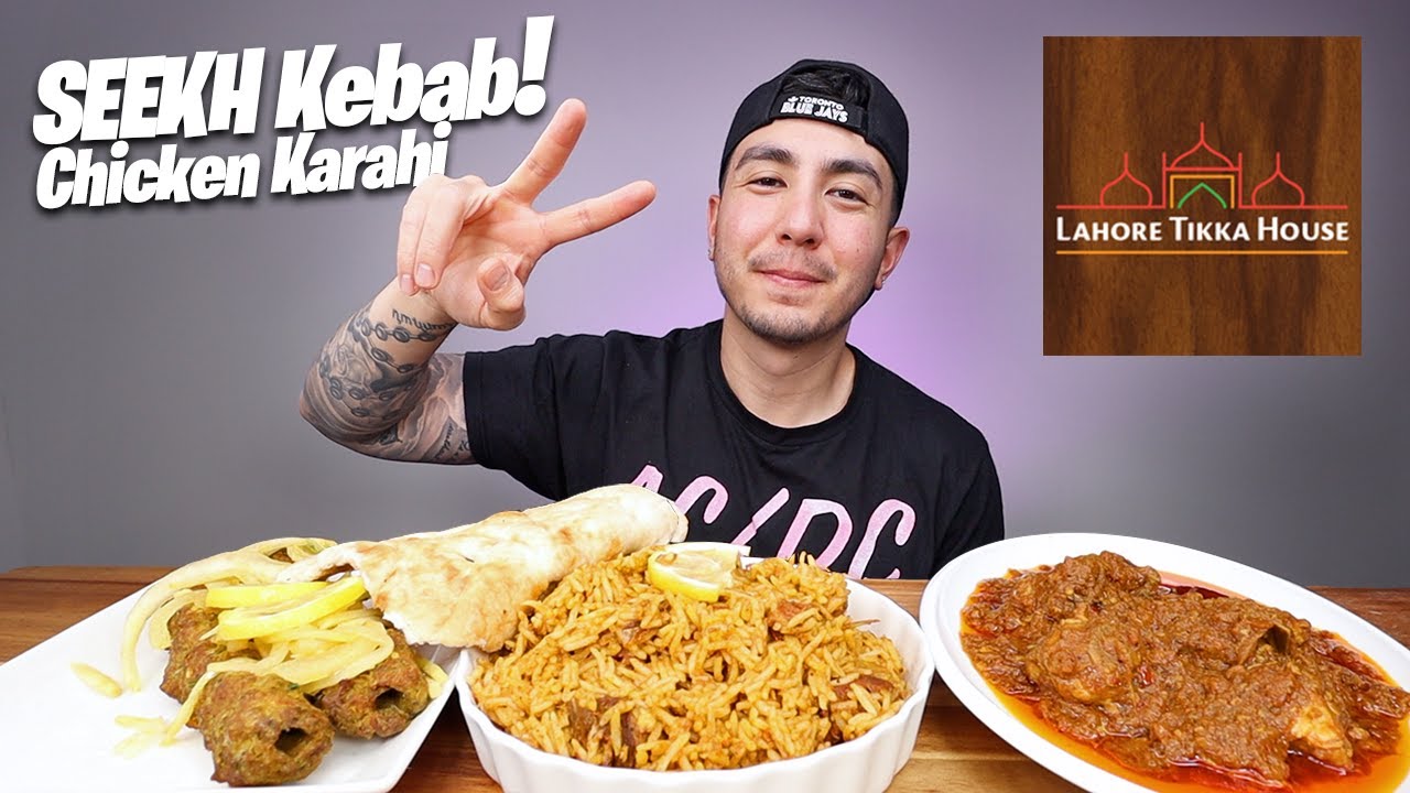 MUKBANG EATING Chicken Karahi + SEEKH Kebab + Lamb BIRYANI *Pakistani Cuisine* Lahore Tikka House