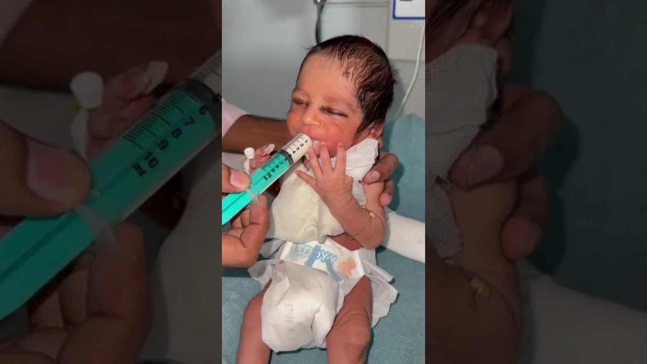Newborn Baby Syringe & Spoon Feeding | 4 Days Old Baby Feeding Guide #nicubaby143