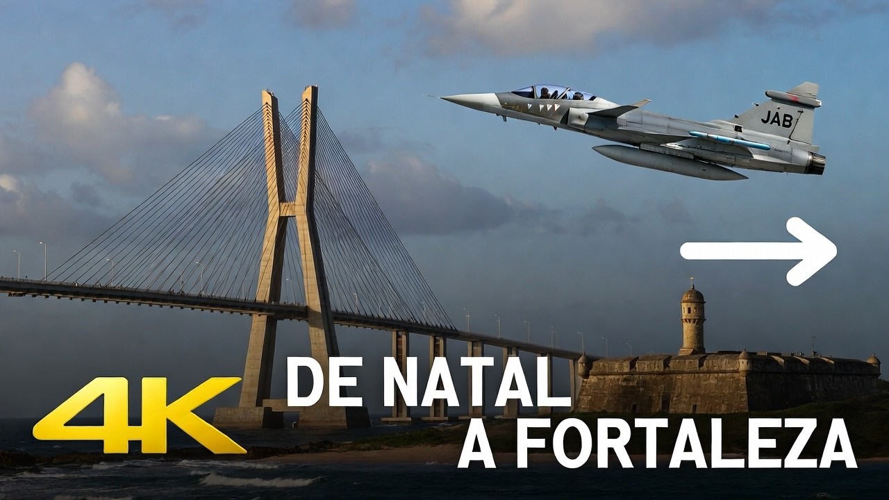 Litoral BR | De Natal - RN a Fortaleza - CE | JAS Gripen39 FAB - 4K