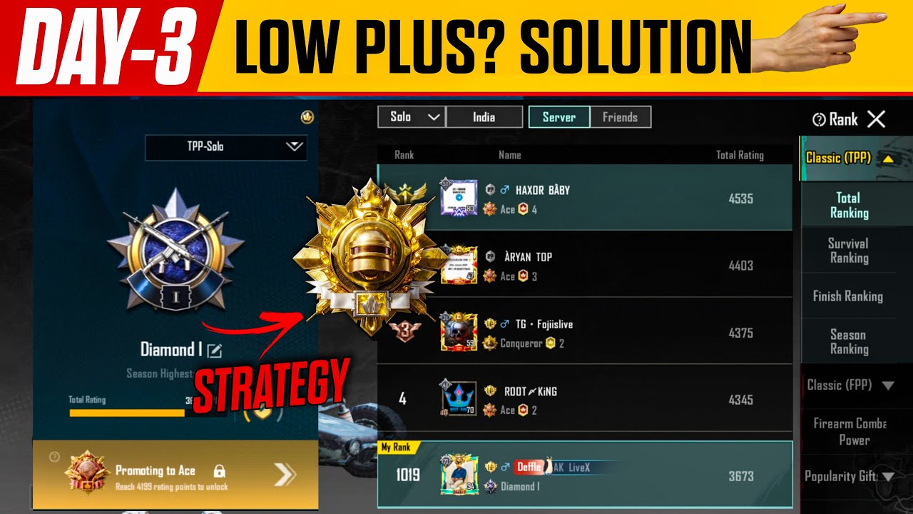 DAY 3 SOLO CONQUEROR PUSH 😱| Diamond To Conqueror Ran Push Best Strategy ✅