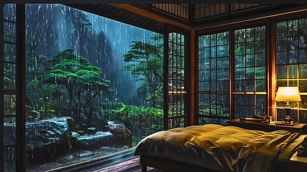 🔴 NO ADS – Deep Sleep in Gentle Night Rain | Relaxing Rain Ambience