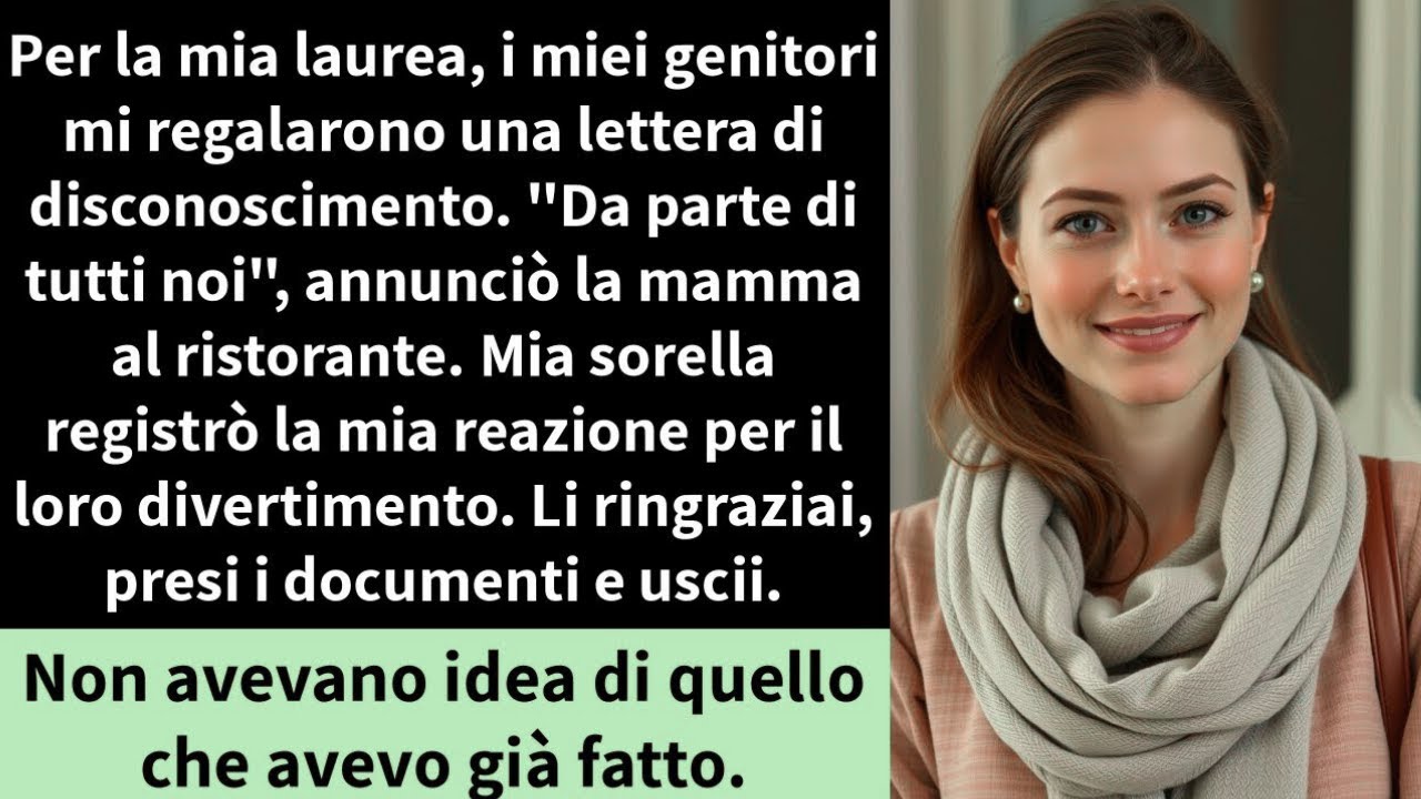 Per la mia laurea, i miei genitori mi regalarono una lettera di disconoscimento