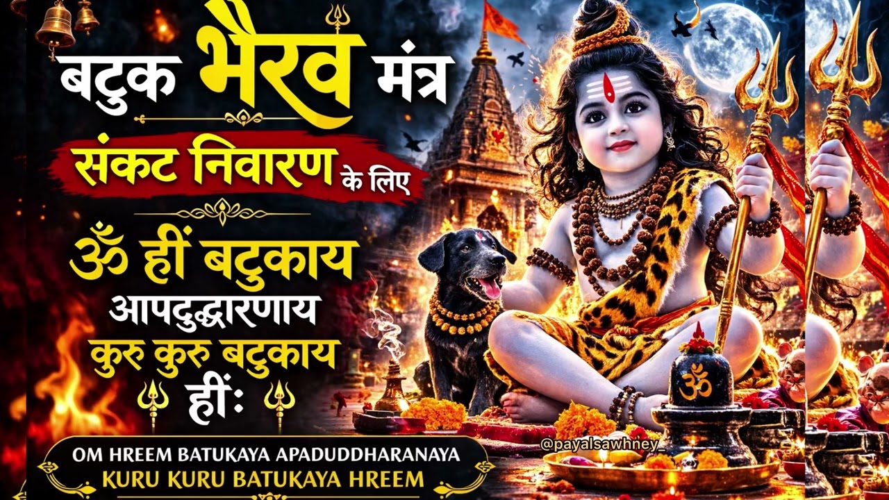 बटुक भैरव मंत्र 🔱 | ॐ ह्रीं बटुकाय आपदुद्धारणाय कुरु कुरु बटुकाय ह्रीं | Batuk Bhairav #mantra #jaap