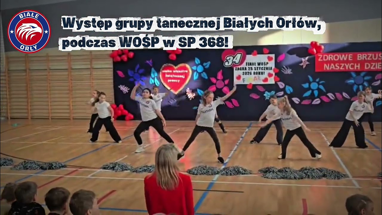 Występ grupy tanecznej Białych Orłów, podczas WOŚP w Szkole Podstawowej nr 368! 💃