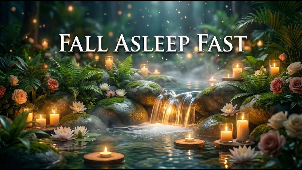 Gentle Waterfall Sounds 💧 Fall Asleep Fast & Stay Asleep All Night