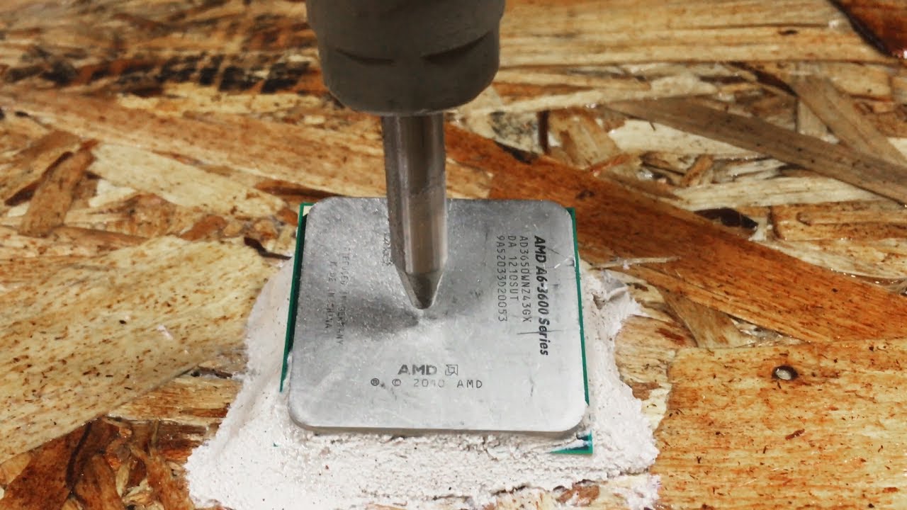 Inside A Computer Processor With A 60,000 PSI Waterjet - AMD CPU cut in half