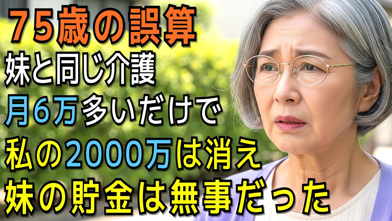75歳の誤算 ─ 妹と同じ介護なのに、年金が月6万多いだけで私の貯金2000万は消え、妹の貯金は無事だった