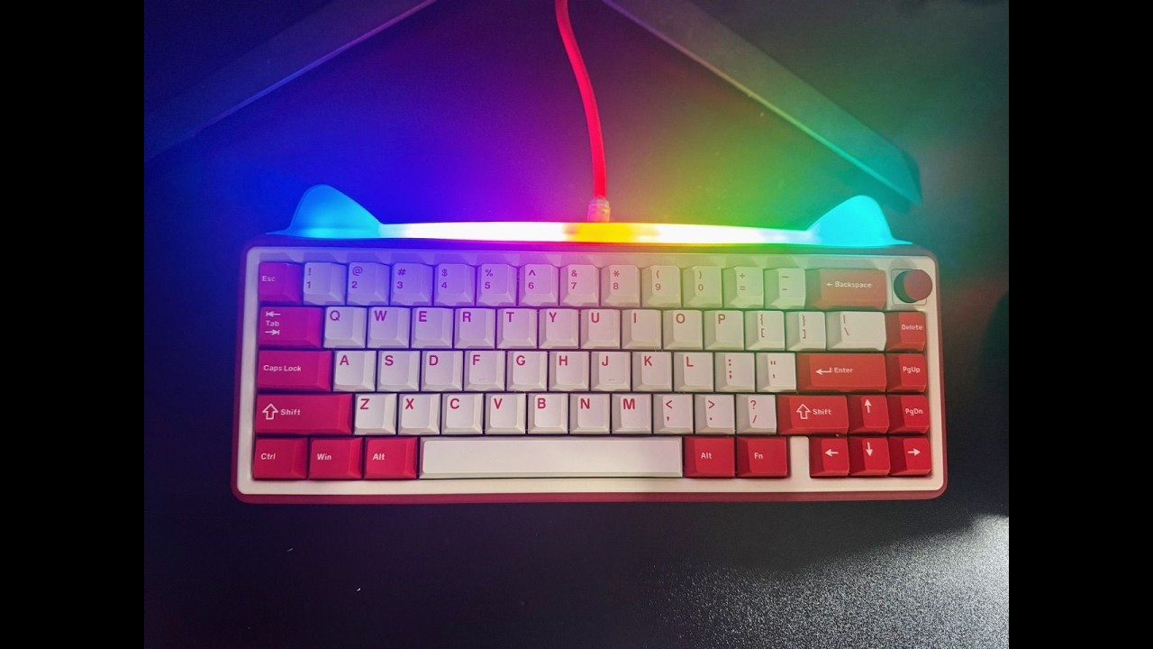Bàn Phím Cơ Nhôm 65% - Chilkey Foxy65 PAW65 - Led Viền Tai Mèo - Nặng Đầm Siêu Chất